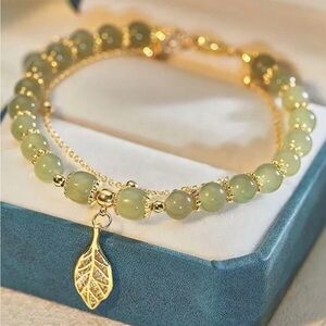 BRAND NEW🍃 Luxury Handmade Layered Apricot Leaf & Branch Beaded Bracelet
